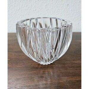 Noritake Crystal Satin Leaves Votive Candle Holder Bowl Germany